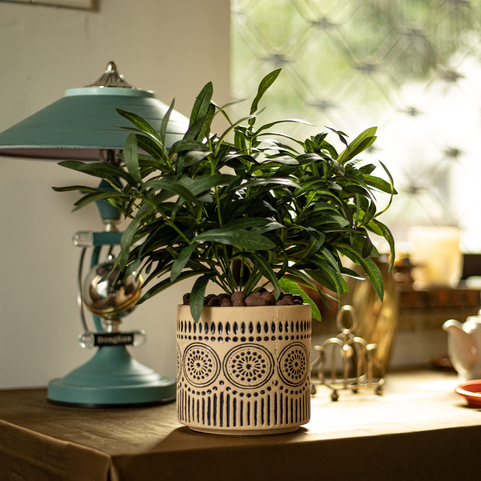 Amazon.co.jp: 陶器製の花模様の植木鉢 : DIY・工具・ガーデン